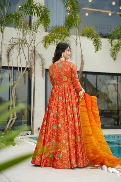 Autumn Blaze Orange Maxi Set