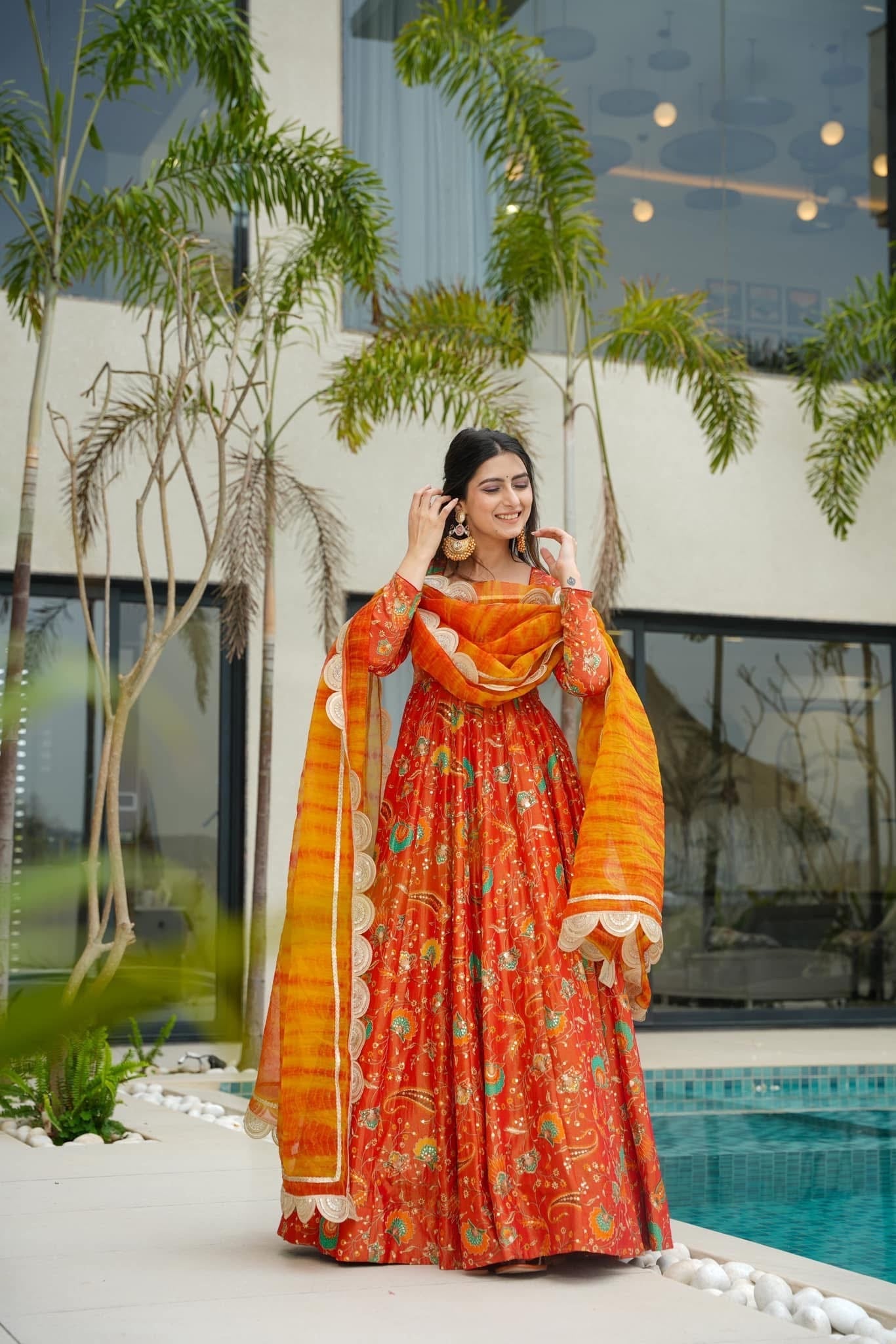 Autumn Blaze Orange Maxi Set