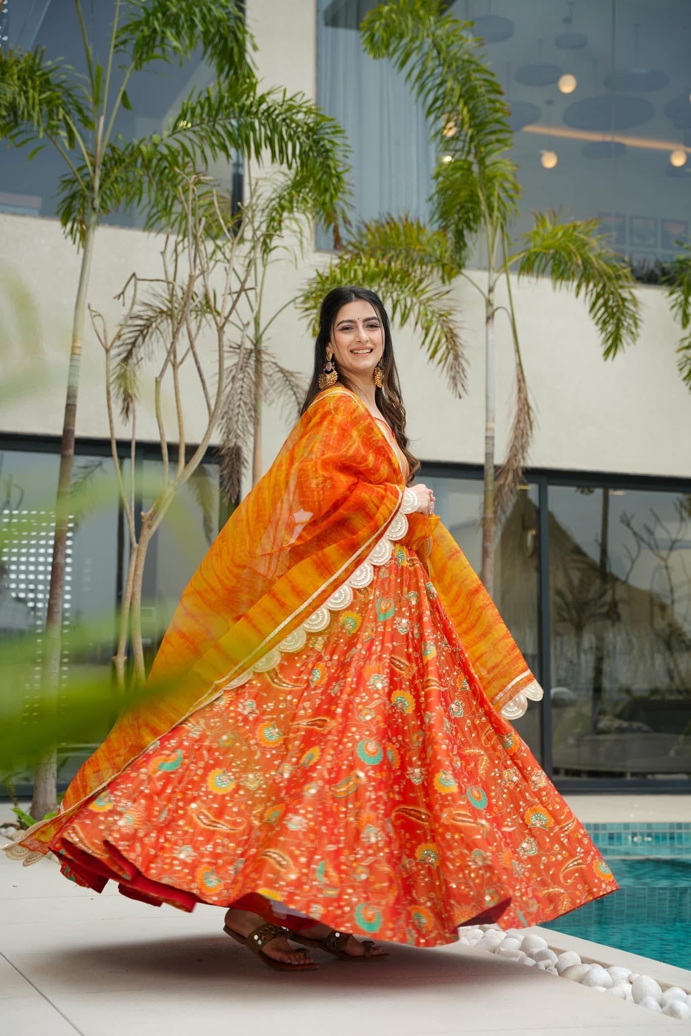 Autumn Blaze Orange Maxi Set