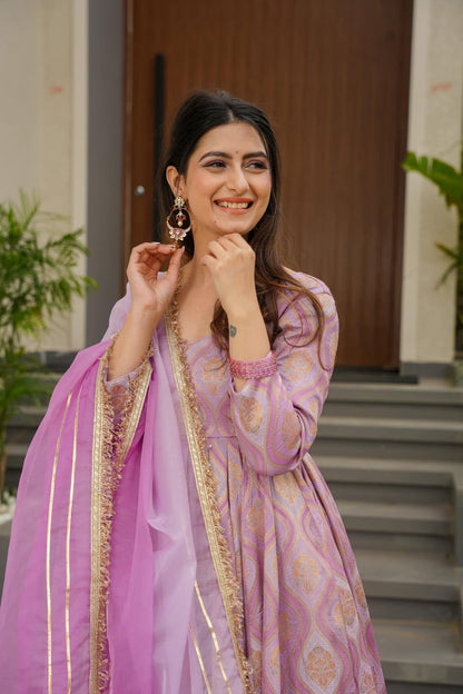 Ruhani Elegance Lavender Suit Set