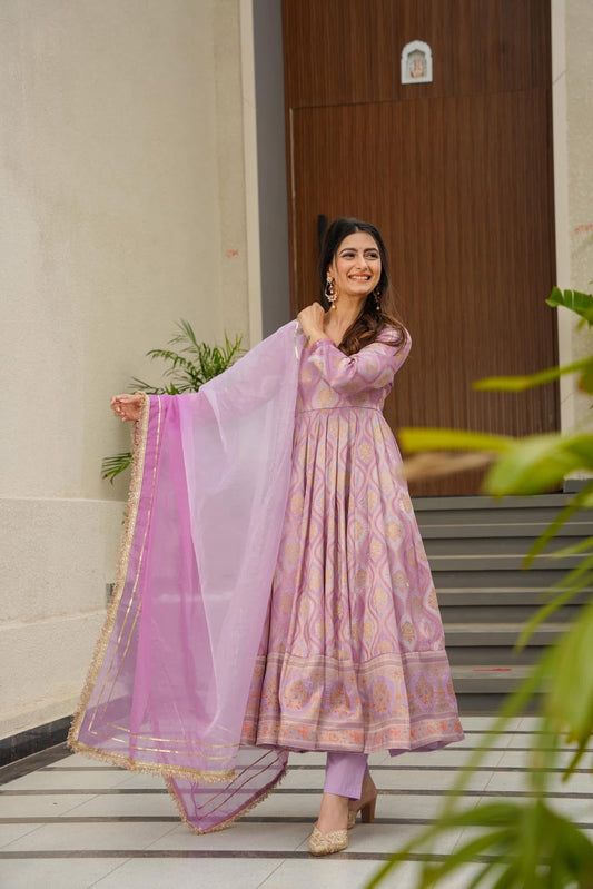 Ruhani Elegance Lavender Suit Set