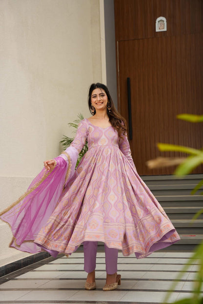 Ruhani Elegance Lavender Suit Set