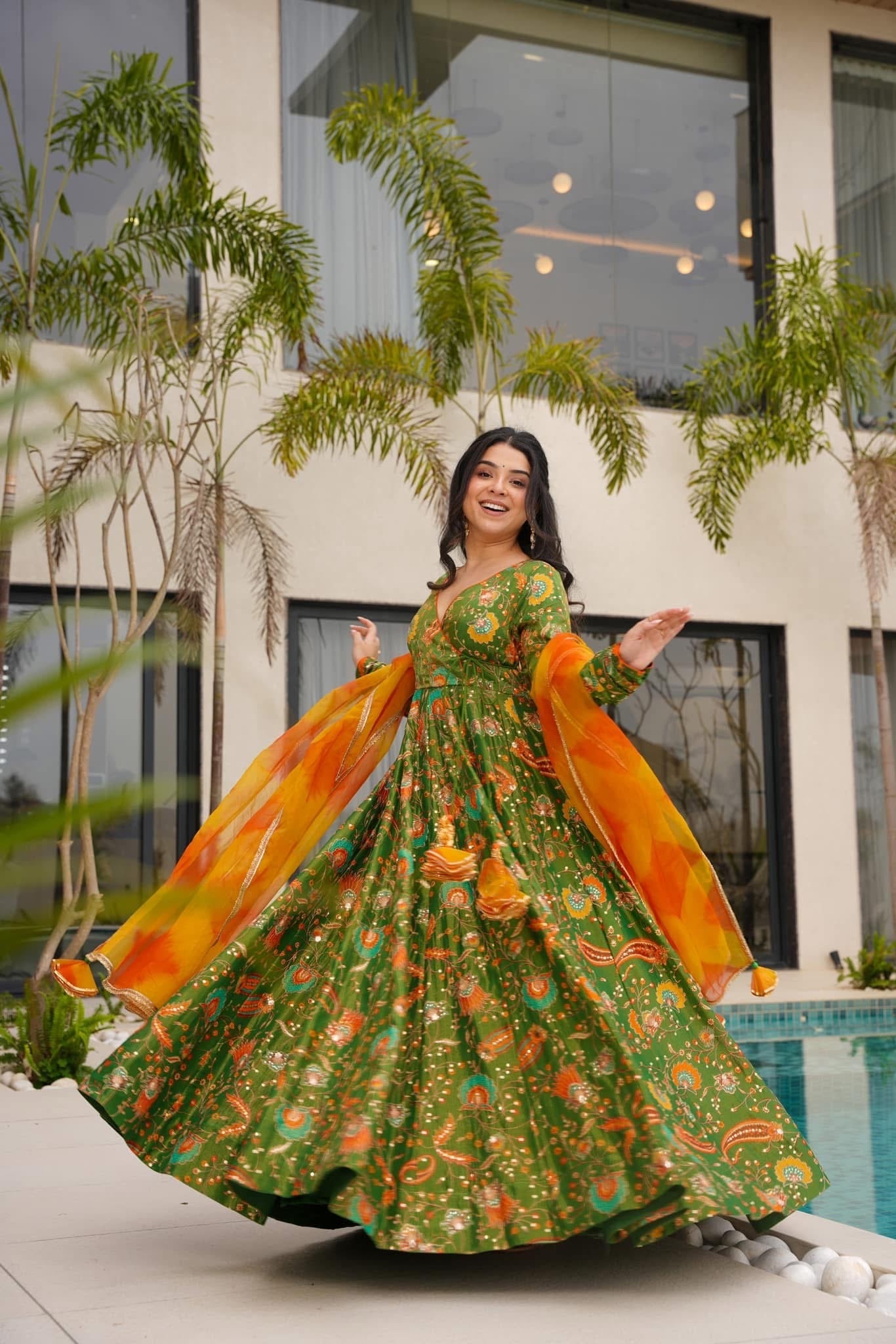 Afsana Green Maxi Suit Set