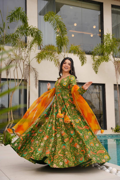 Afsana Green Maxi Suit Set