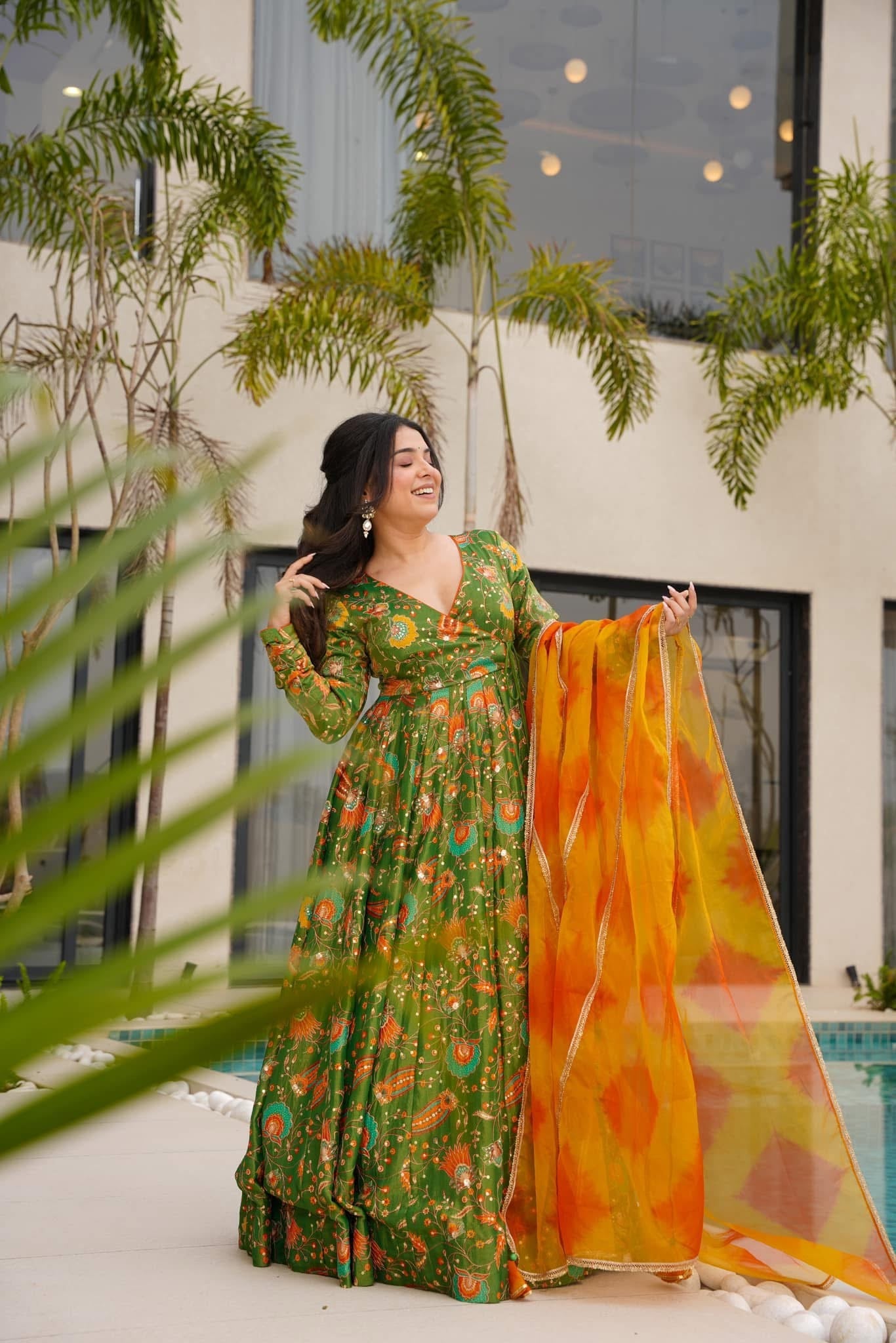 Afsana Green Maxi Suit Set