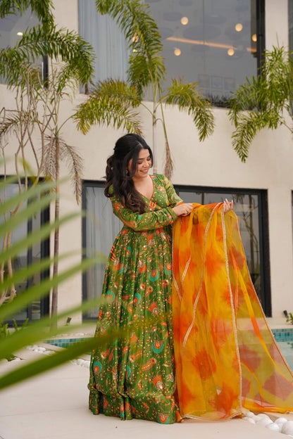 Afsana Green Maxi Suit Set