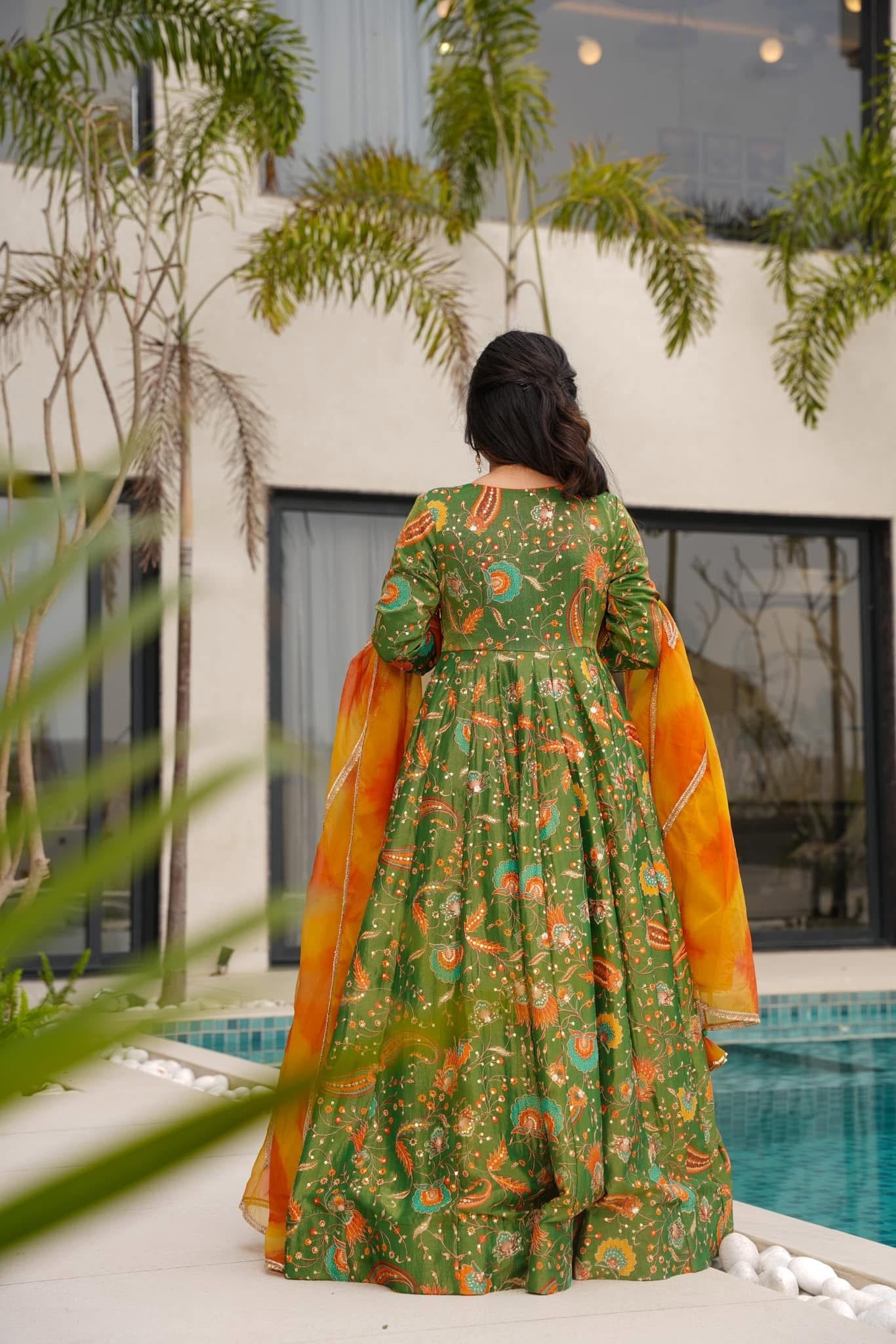 Afsana Green Maxi Suit Set