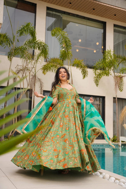 Pakeezah Green Maxi Set