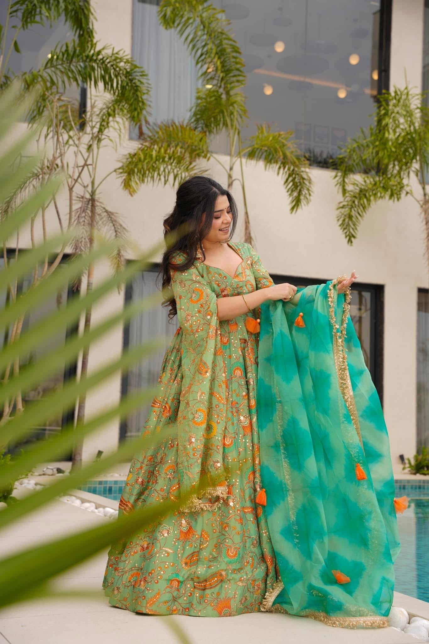 Pakeezah Green Maxi Set