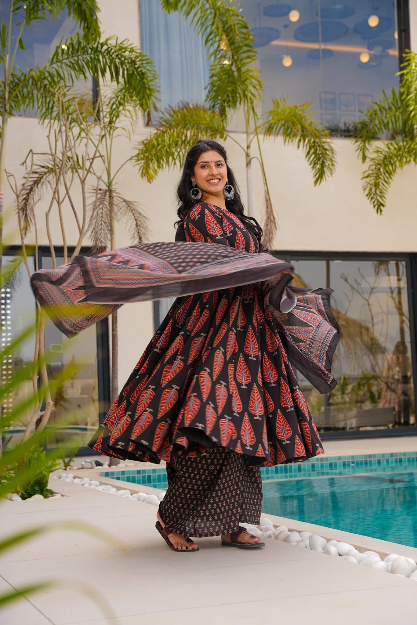 Raven Black Cotton Suit Set