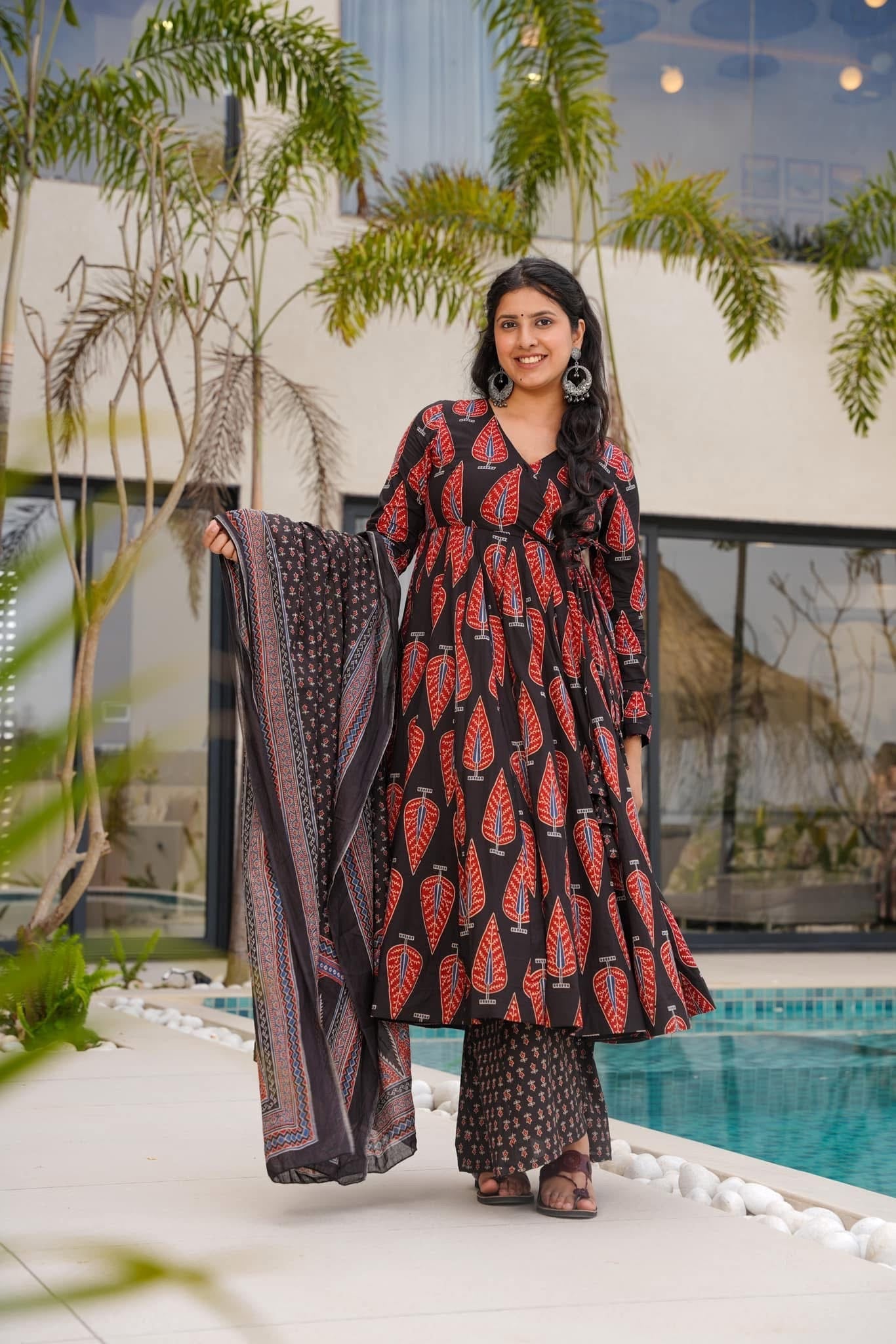 Raven Black Cotton Suit Set