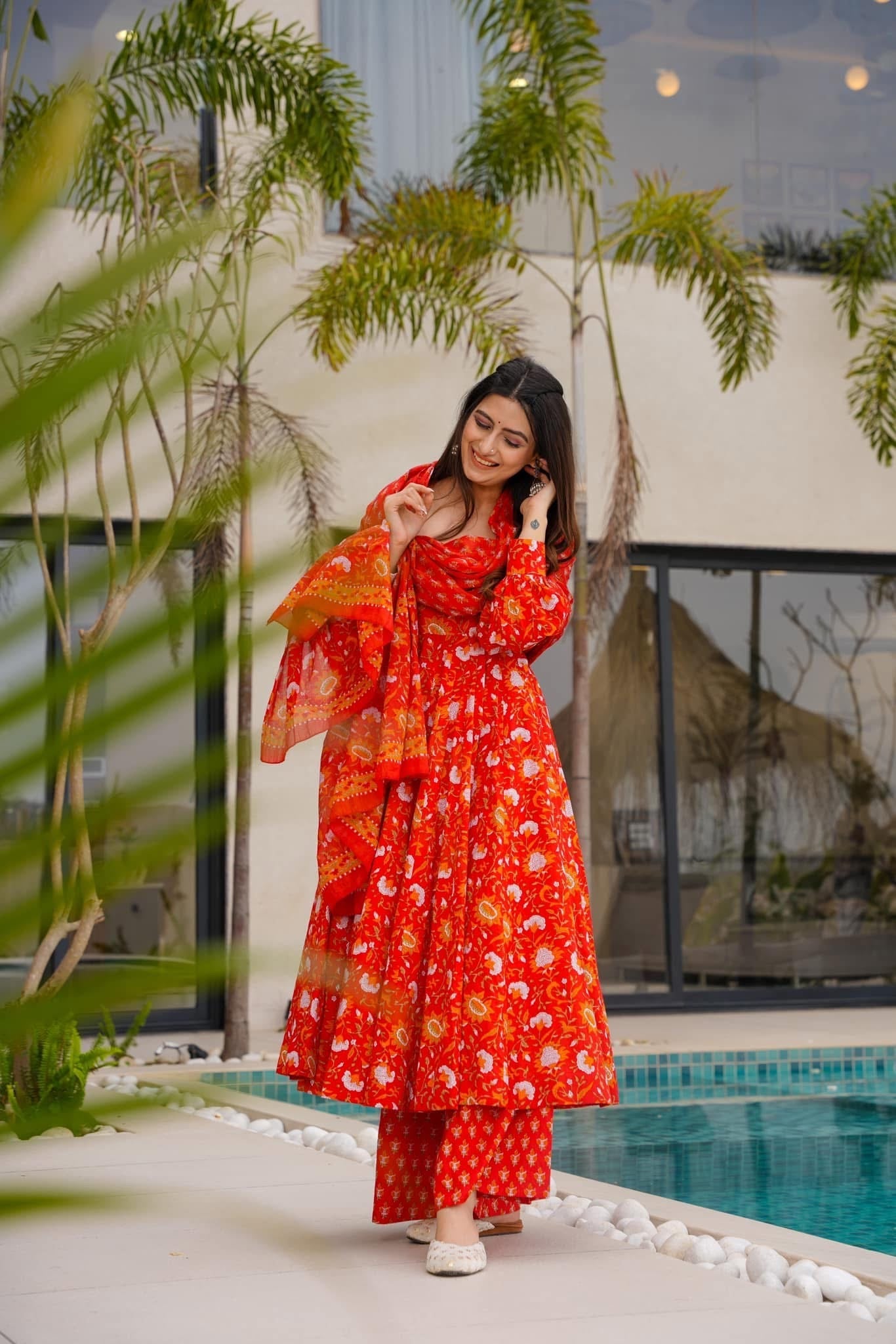 Autumn Radiance Orange Suit Set