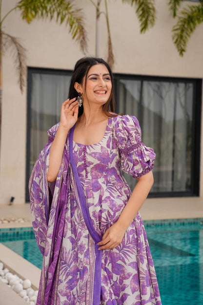 Lilac Whispers Cotton Suit Set