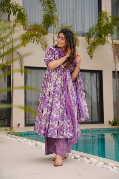 Lilac Whispers Cotton Suit Set