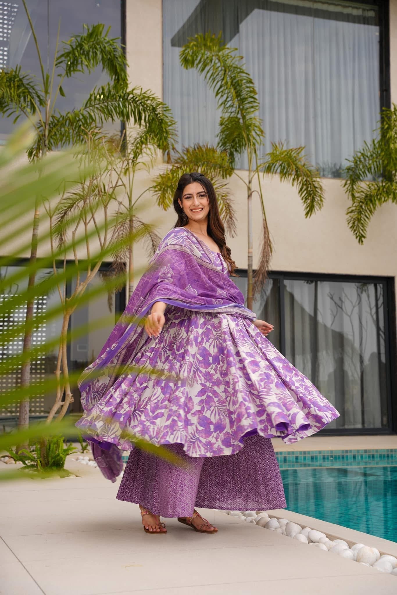 Lilac Whispers Cotton Suit Set