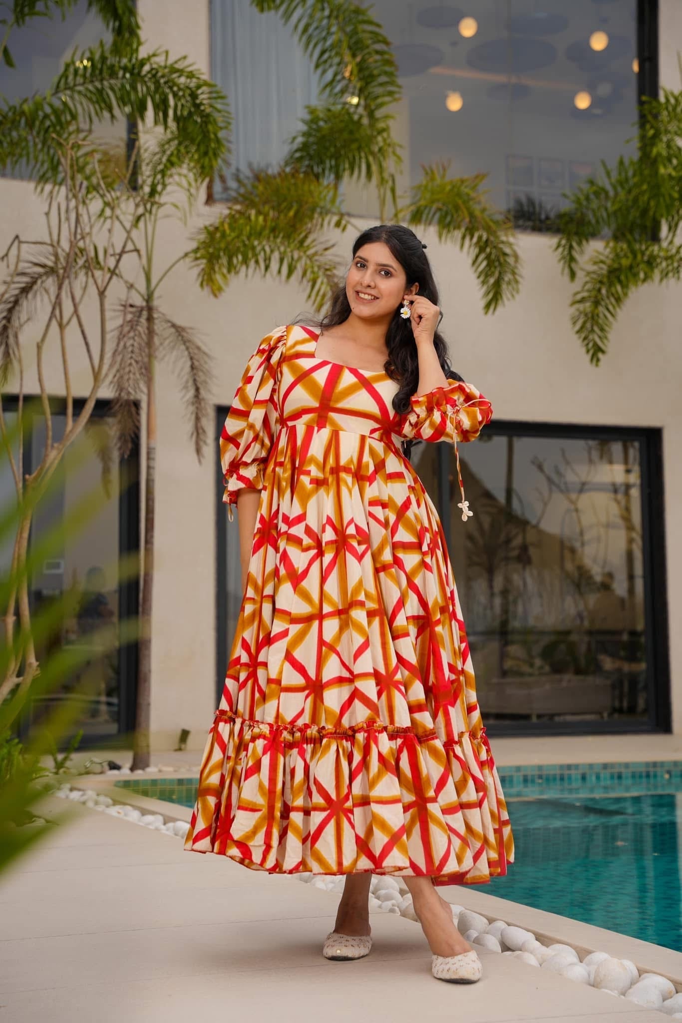 Rustic Maze Cotton Dress