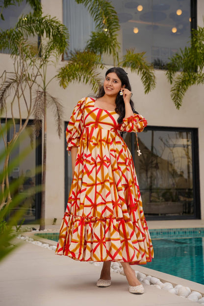 Rustic Maze Cotton Dress