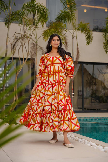 Rustic Maze Cotton Dress