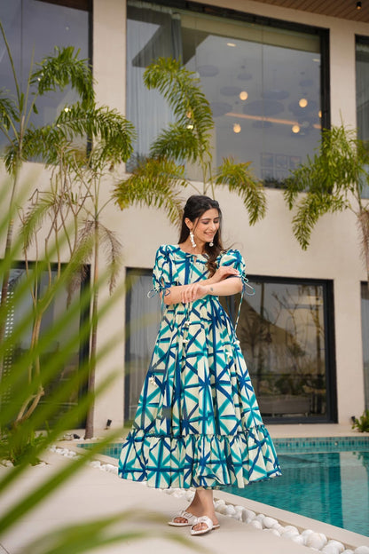 Starlit Maze Cotton Dress