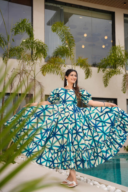 Starlit Maze Cotton Dress