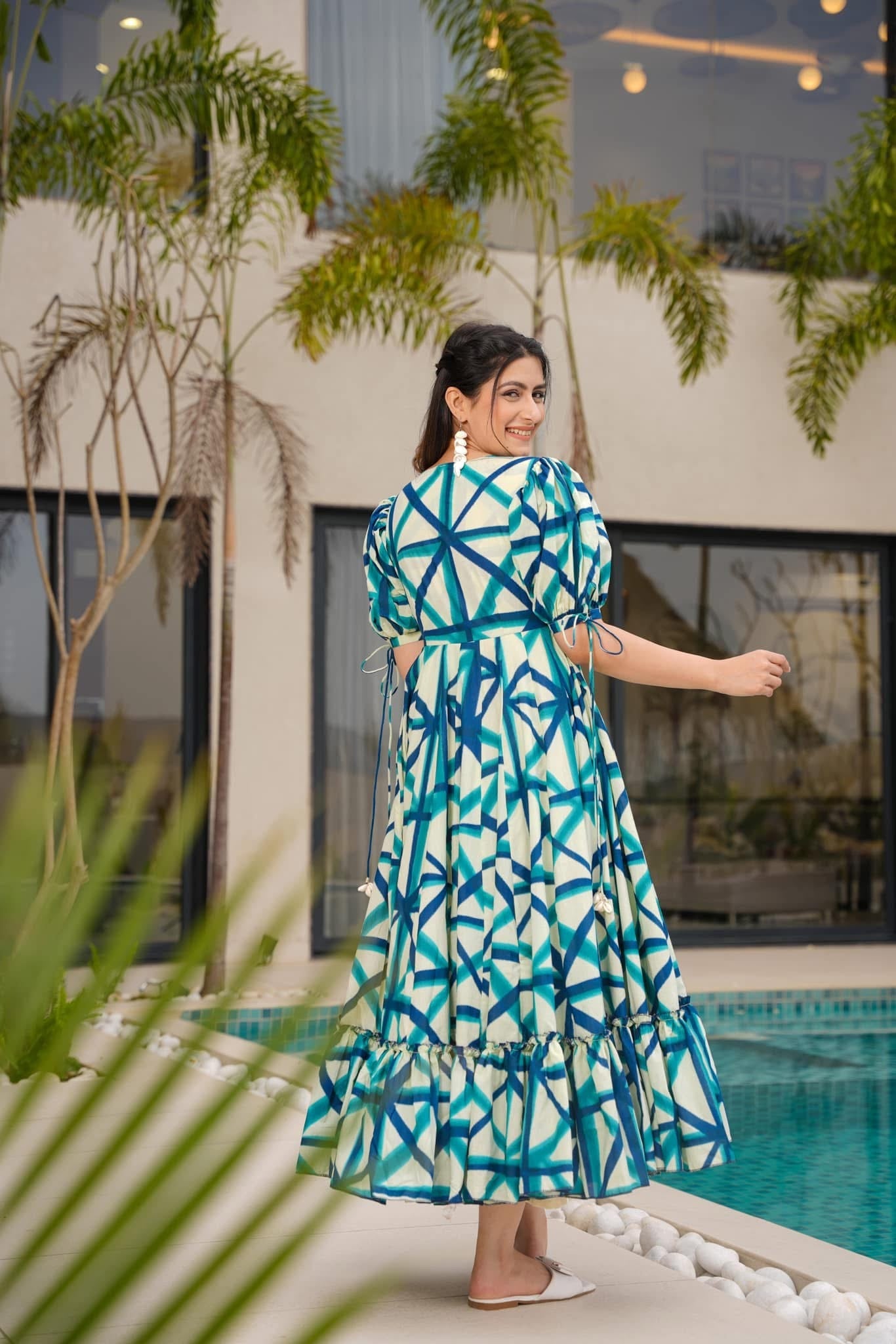 Starlit Maze Cotton Dress