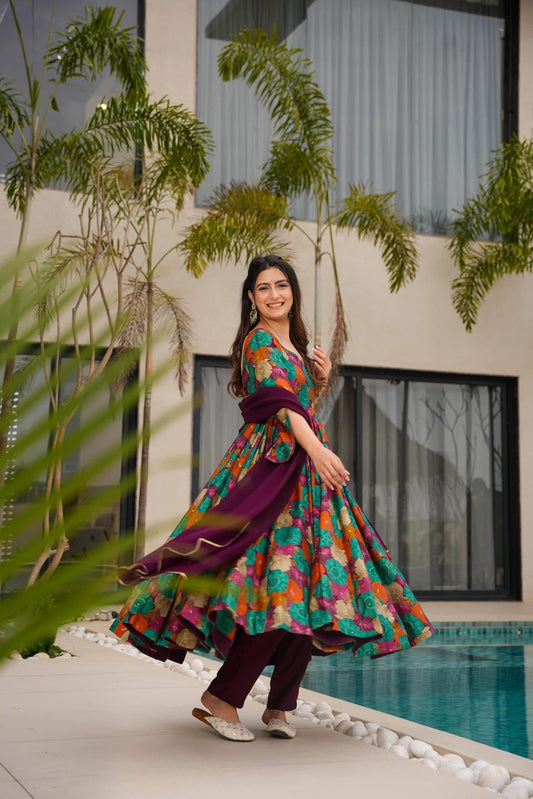 Vivid Harmony Muslin Suit Set