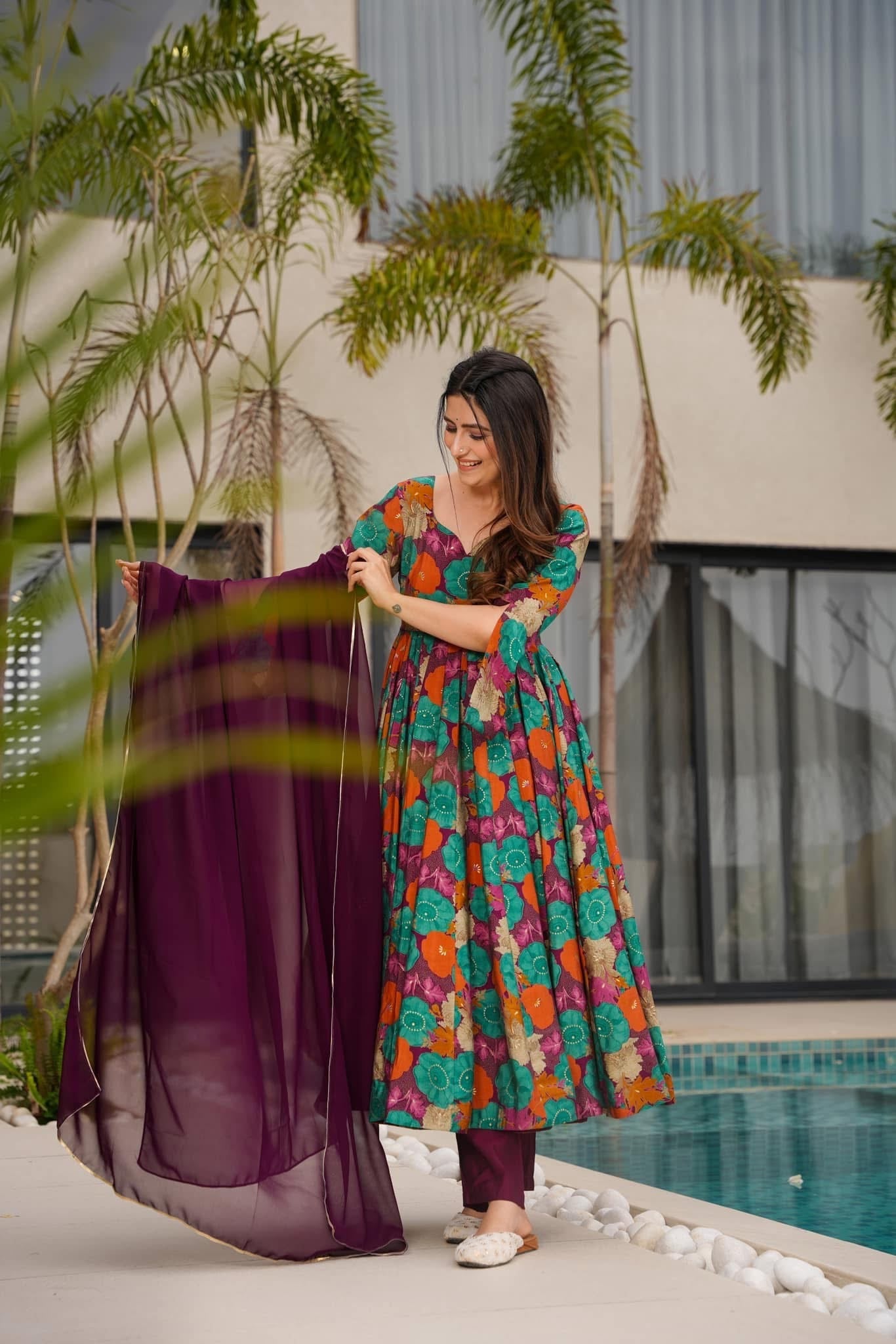 Vivid Harmony Muslin Suit Set