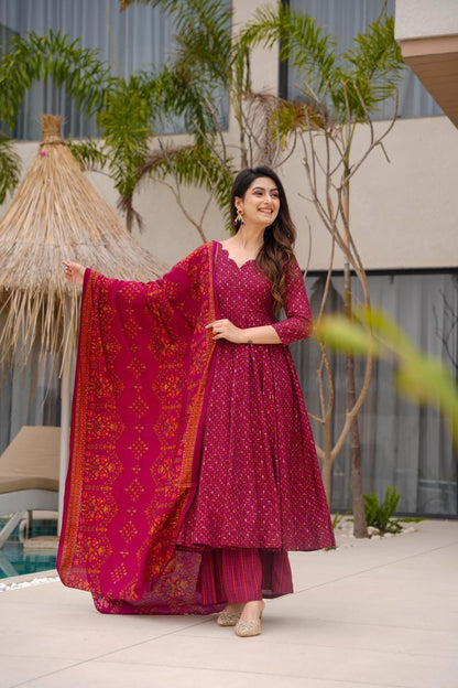 Aadhya Pink Muslin Suit Set