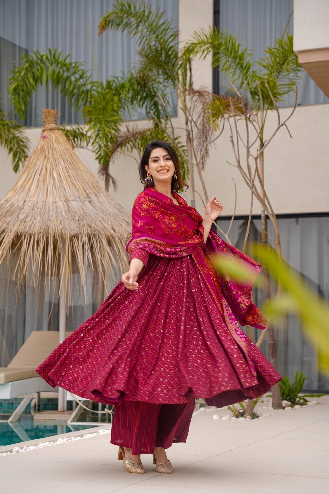 Aadhya Pink Muslin Suit Set