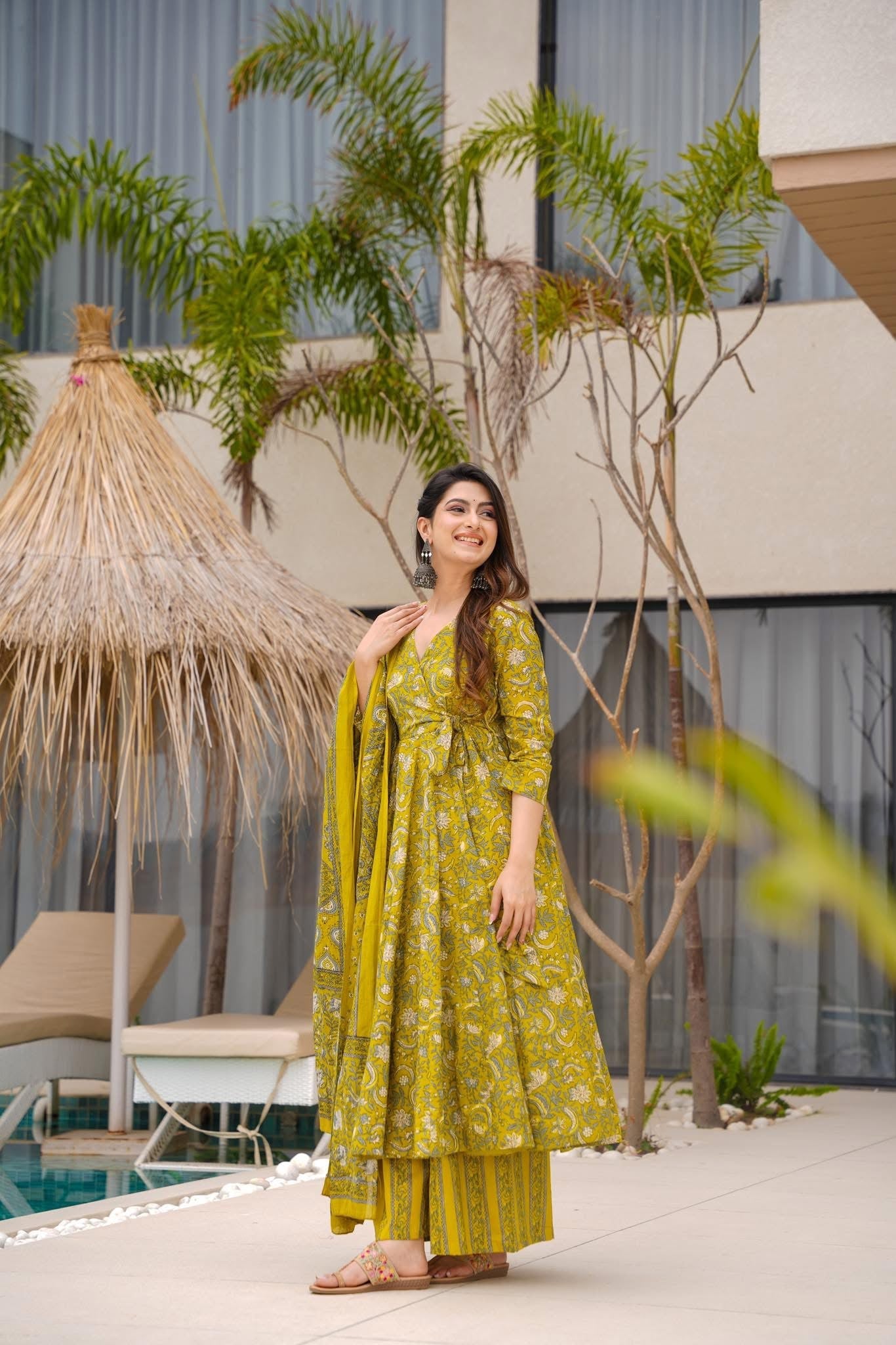 Mahira Mustard Cotton Suit Set