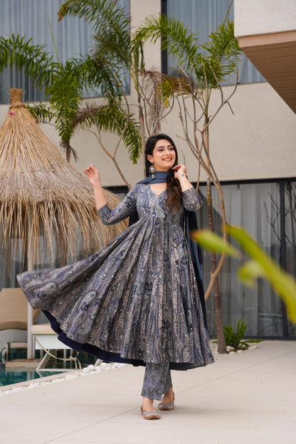 Mystic Waves Muslin Suit Set