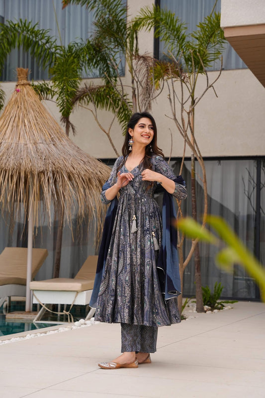 Mystic Waves Muslin Suit Set