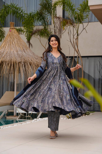 Mystic Waves Muslin Suit Set