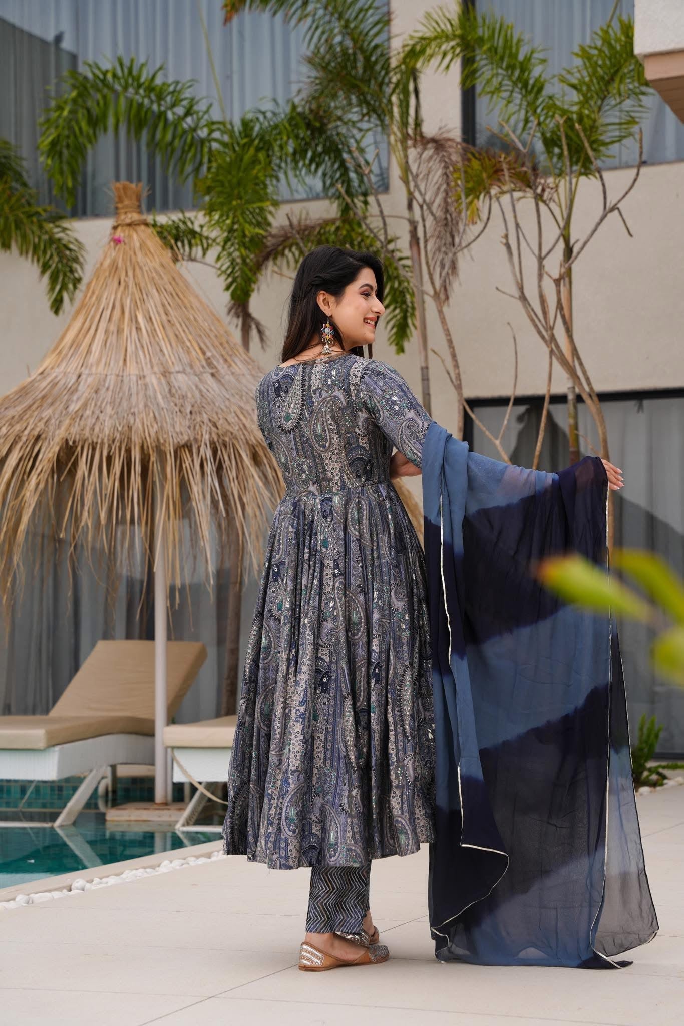 Mystic Waves Muslin Suit Set