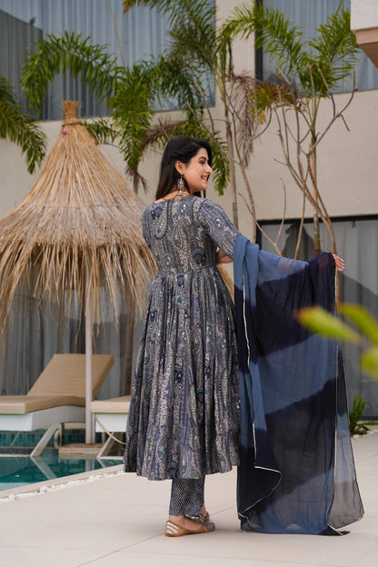 Mystic Waves Muslin Suit Set