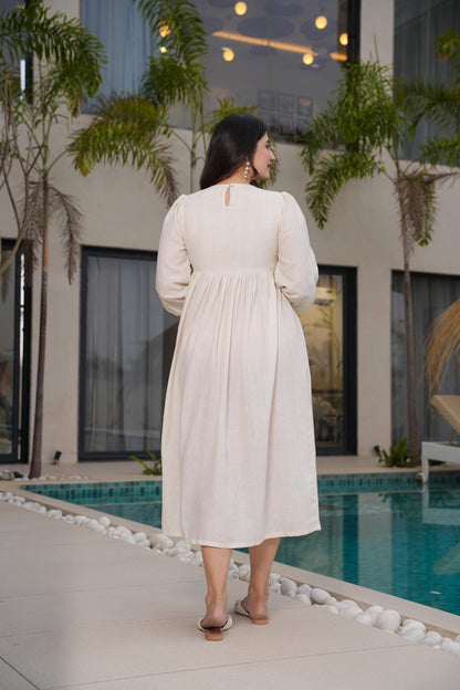 Ivory Blossom Cotton Dress