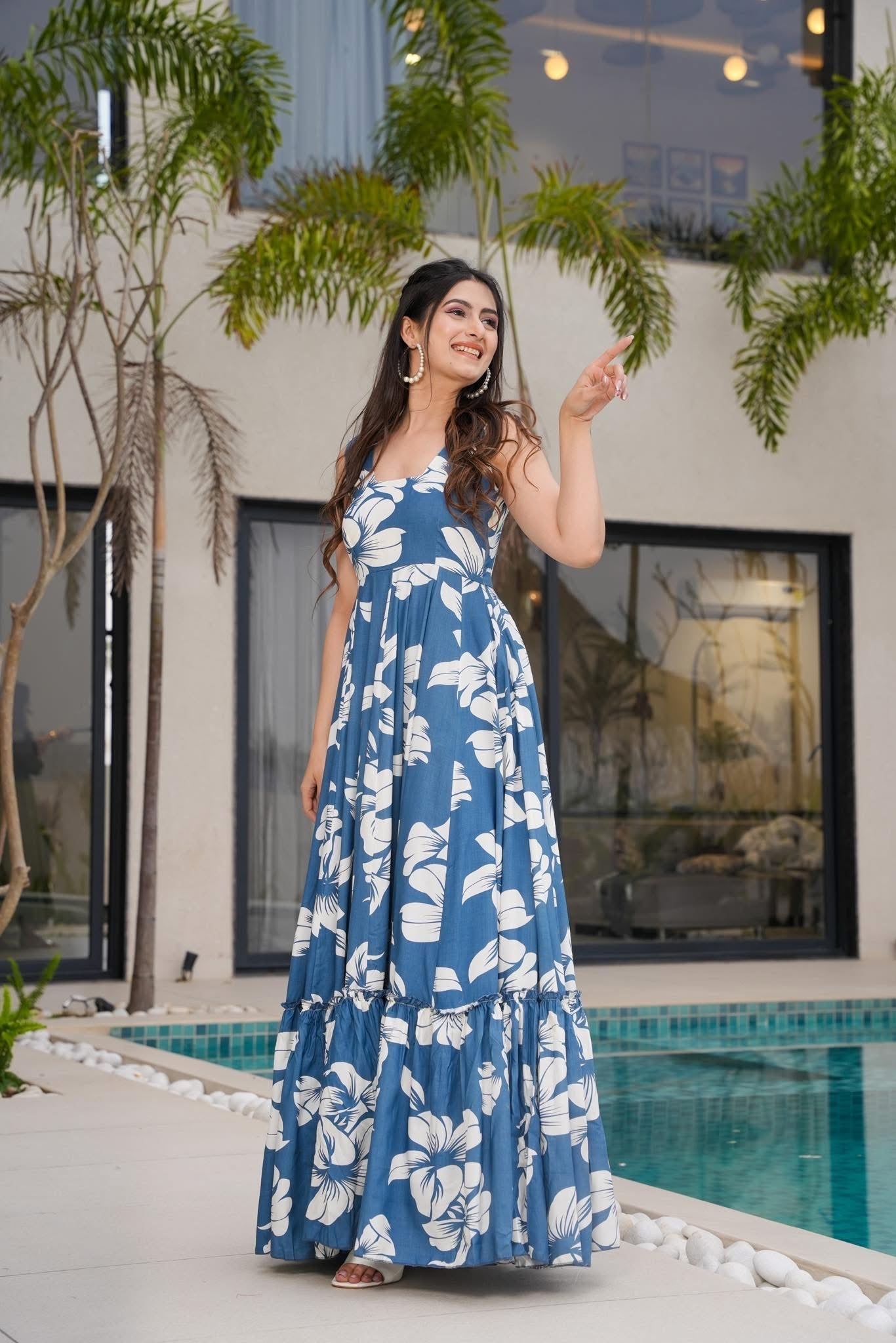 Ocean Drift Grey Maxi Dress