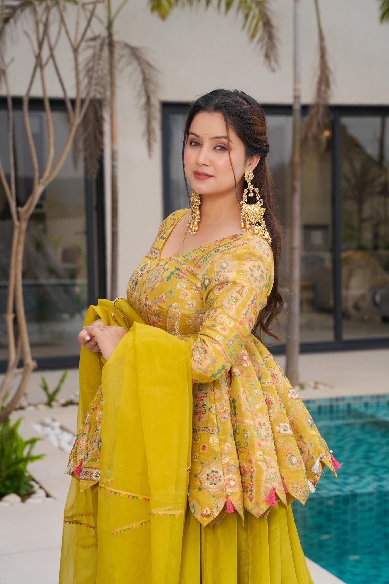 Yasmin Mustard Skirt Set