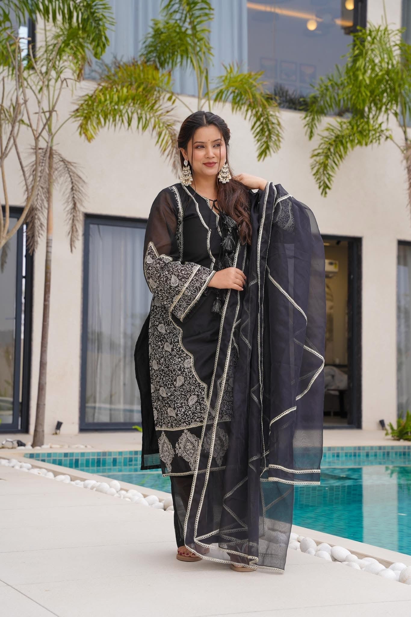 Regal Shadow Black Kurta Set