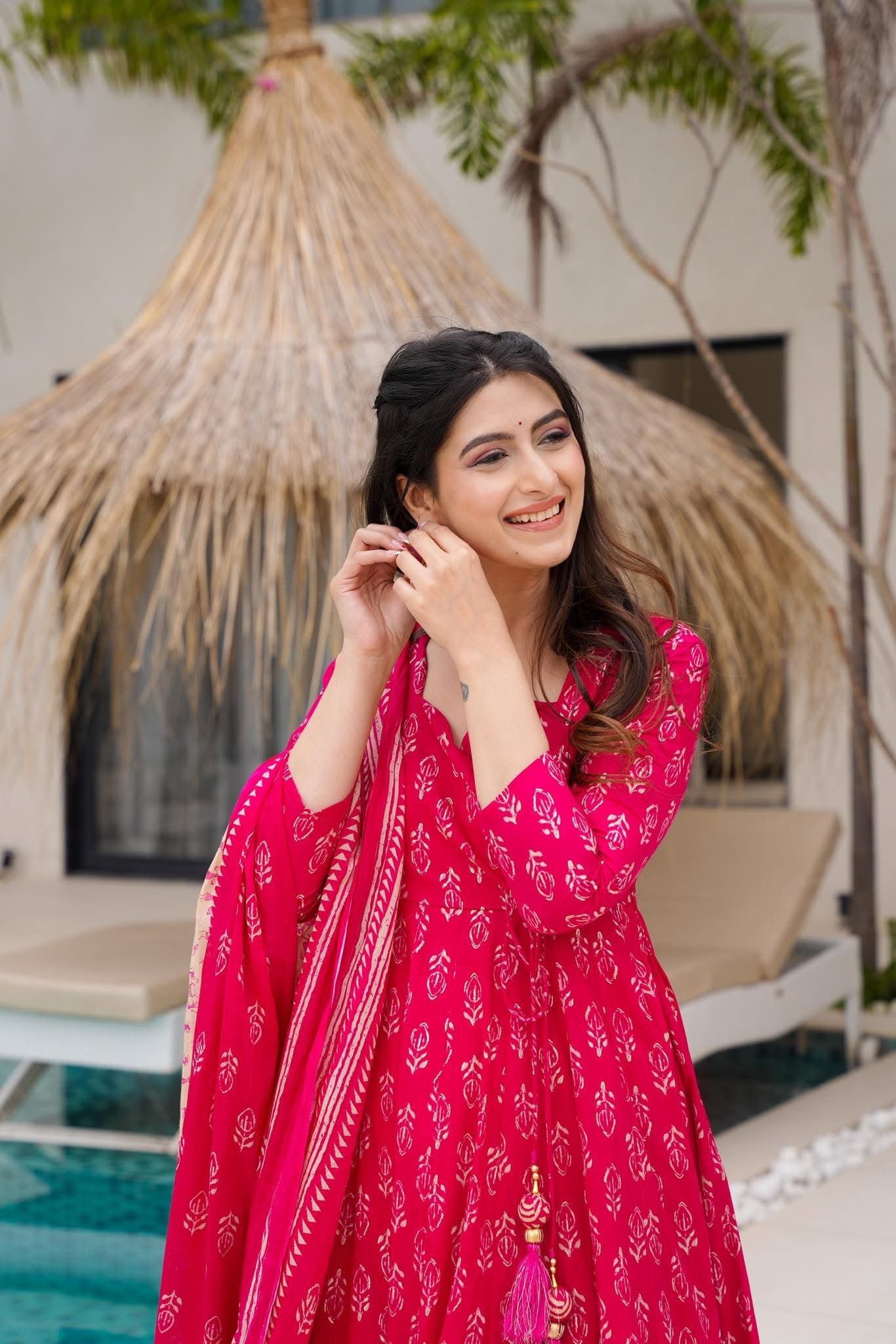 Zeenat Pink Muslin Suit Set