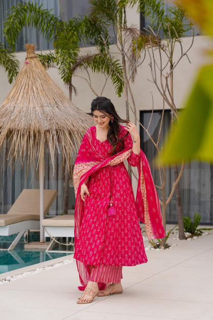 Zeenat Pink Muslin Suit Set