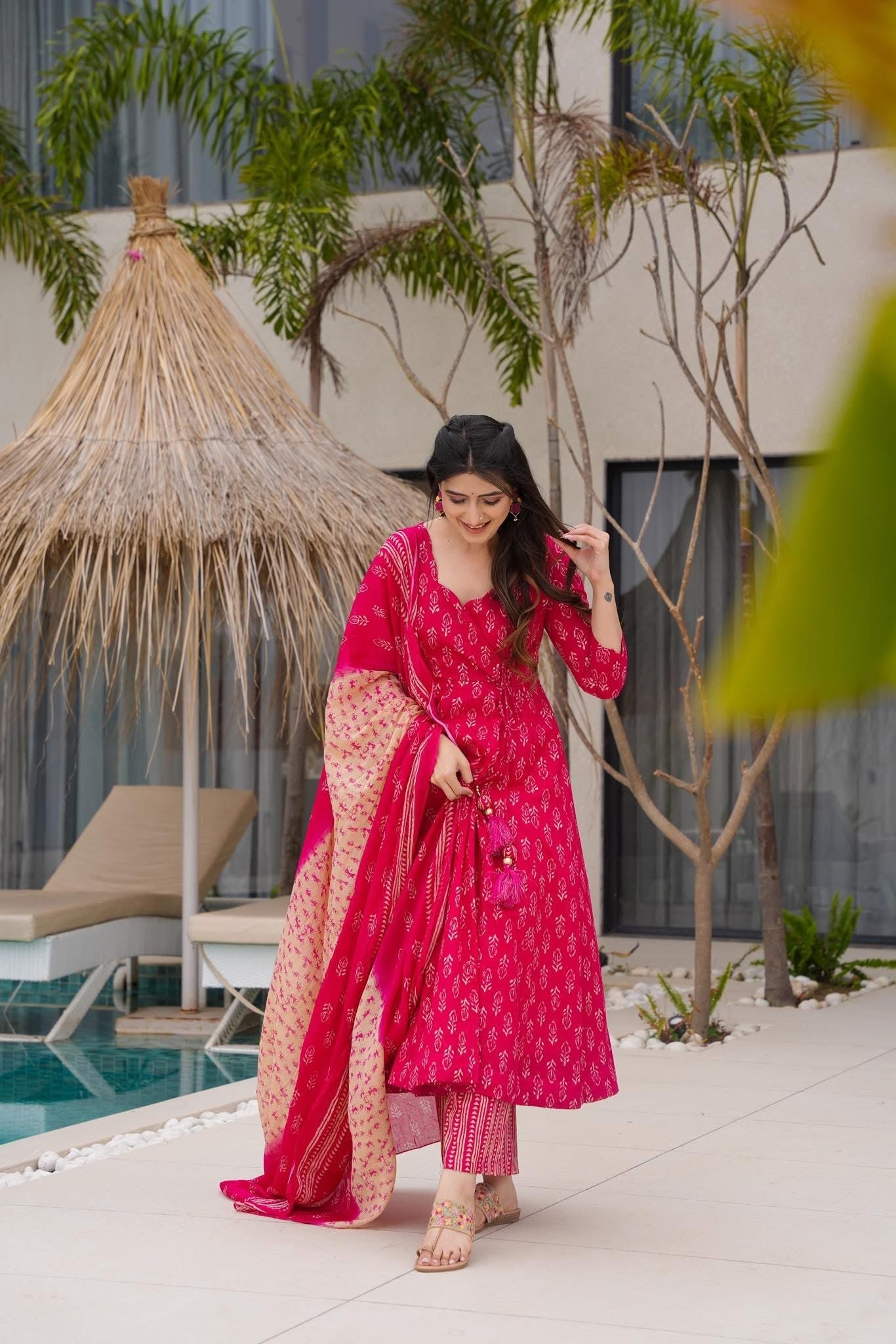 Zeenat Pink Muslin Suit Set