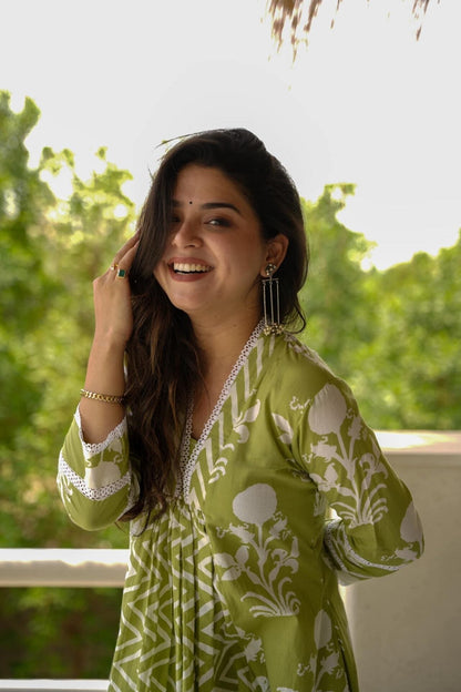 Megha green cotton set