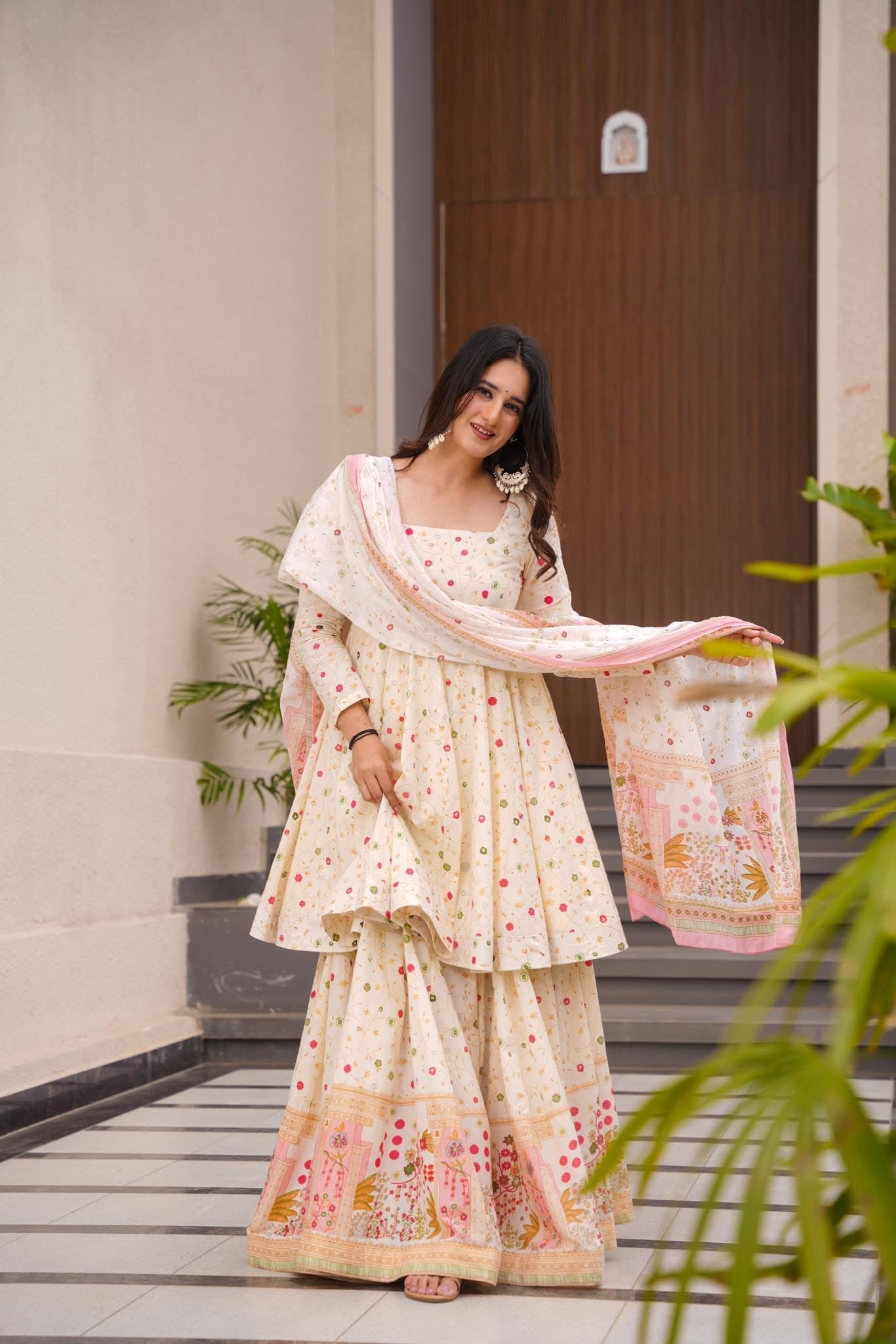 Advika Ivory Cotton Suit Set