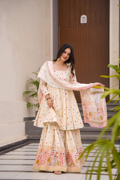 Advika Ivory Cotton Suit Set