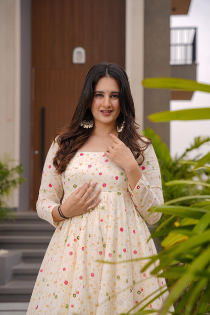 Advika Ivory Cotton Suit Set