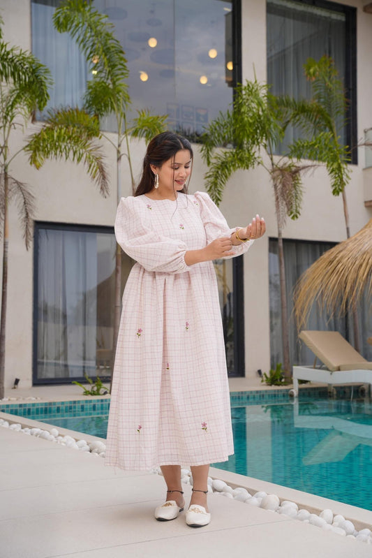 Dewdrop Chram Cotton Dress