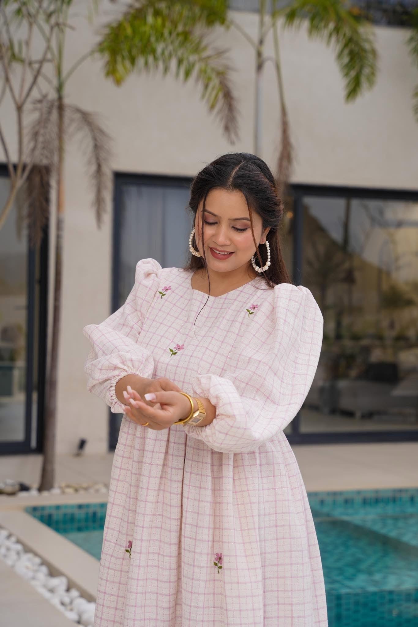 Dewdrop Chram Cotton Dress