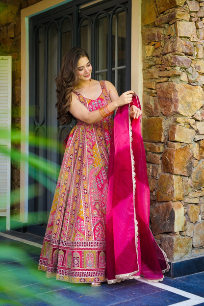 Royal Radiance Pink Anarkali Maxi