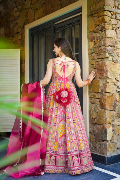 Royal Radiance Pink Anarkali Maxi